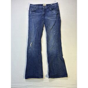 Dylan George Alexandra Flare Jeans Size 30‎ Ring Spun Denim Distressed Blue